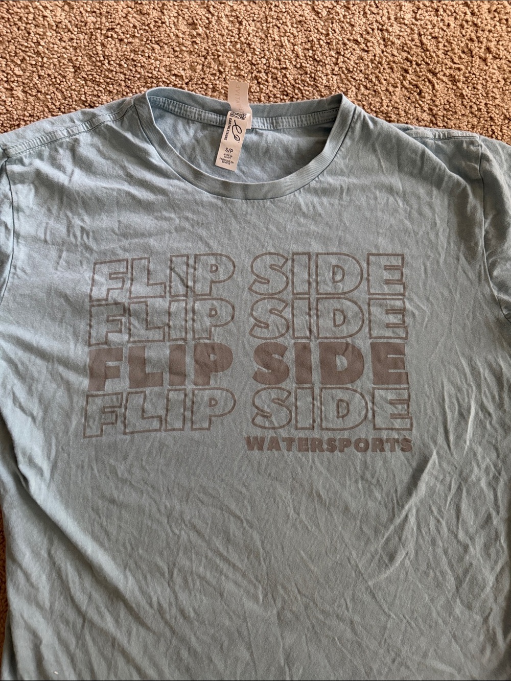 Alternative Dusty Blue "Flip Side" Watersports Graphic Tee